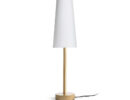 MAUI/CONNY 15/30 Tischleuchte  Polycotton weiß/Holz 230V LED E27 11W