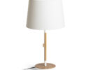 KEITH/AMBITUS 30 Tischleuchte mit USB  Polycotton weiß/Buche 230V LED E27 15W
