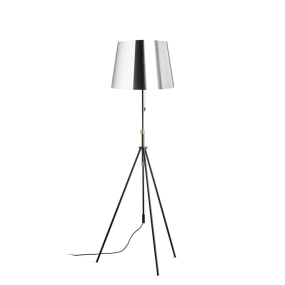 LUTON/ILUSION Standleuchte  Chromfolie/schwarz/Metall 230V LED E27 15W