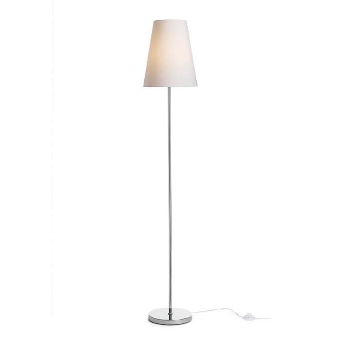 NYC/CONNY 25 Standleuchte Polycotton weiß/Chrom 230V LED E27 15W