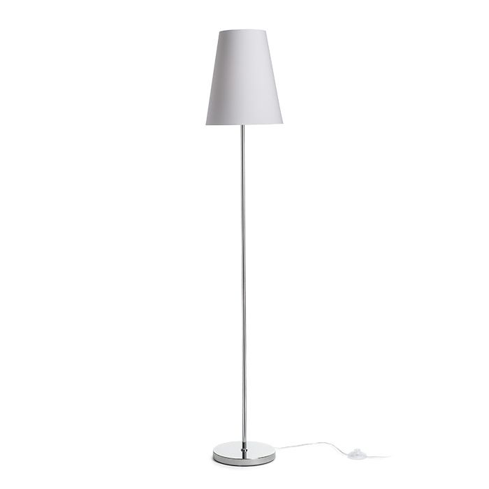 NYC/CONNY 25 Standleuchte Polycotton weiß/Chrom 230V LED E27 15W