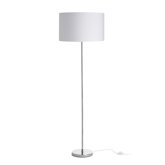 NYC/RON 40/25 Standleuchte  Polycotton weiß/Chrom 230V LED E27 15W