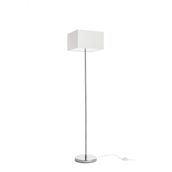 NYC/TEMPO 30/19 Standleuchte  Polycotton weiß/Chrom 230V LED E27 15W