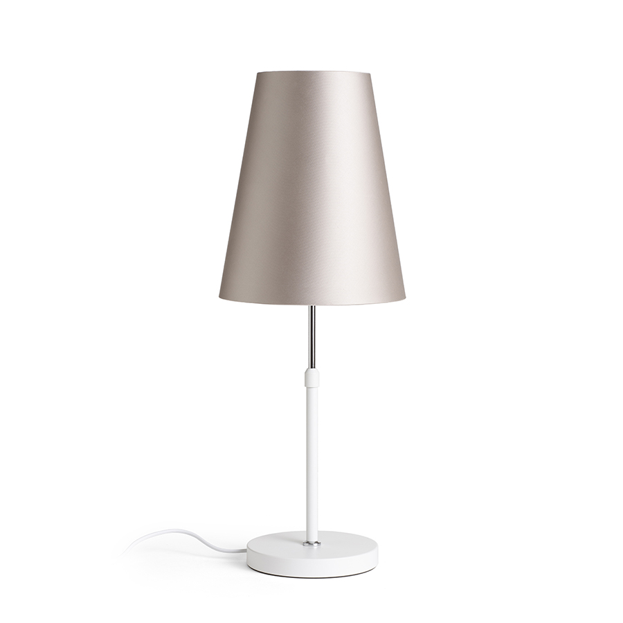 EMMETT Tischleuchtenfuß weiß Chrom 230V LED E27 15W