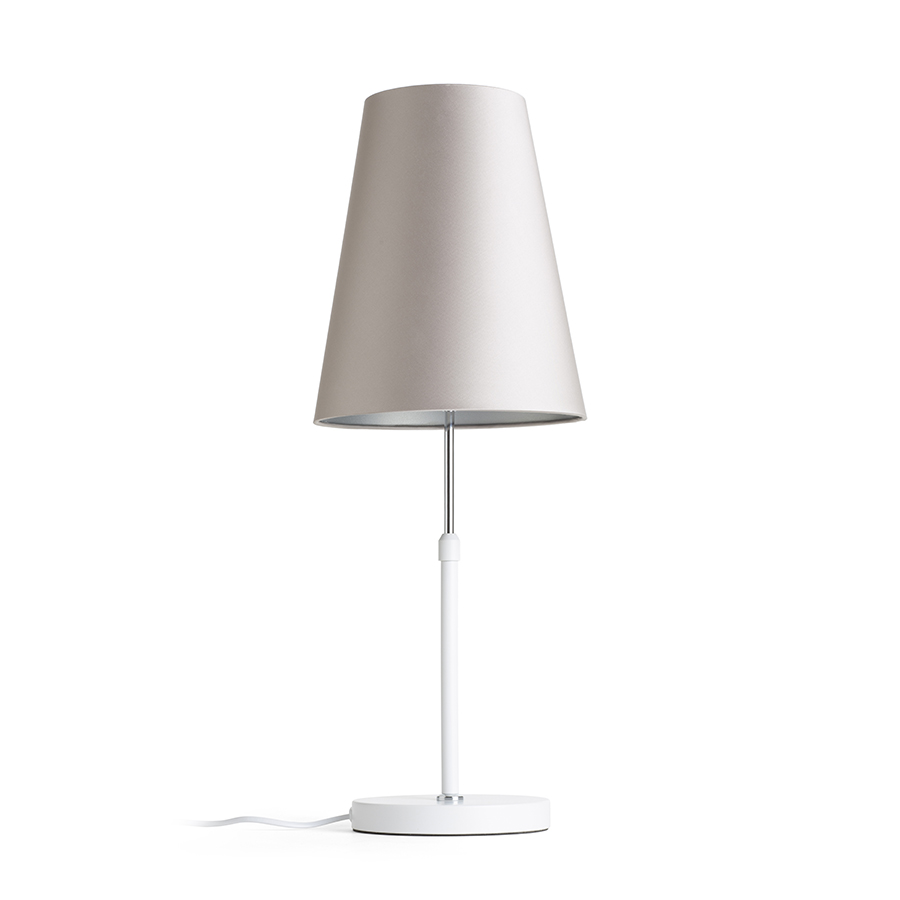 EMMETT Tischleuchtenfuß weiß Chrom 230V LED E27 15W