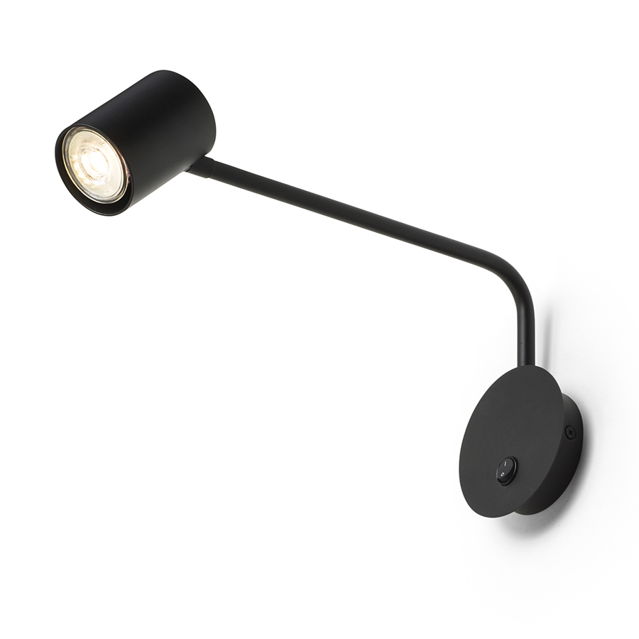 FILIP mit Arm schwarz 230V LED GU10 5W