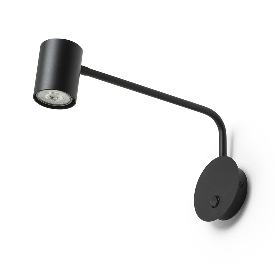 FILIP mit Arm schwarz 230V LED GU10 5W