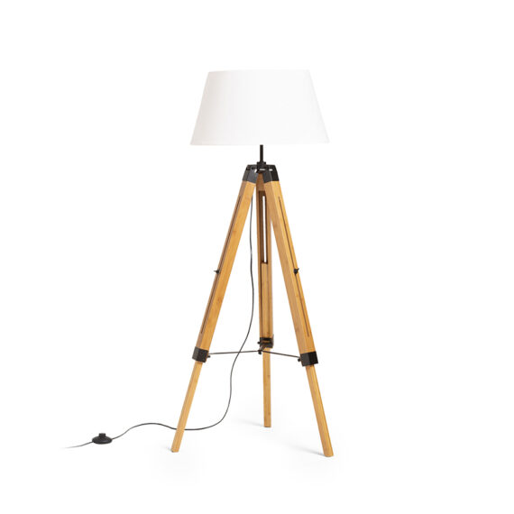 ALVIS/AMBITUS 46 Standleuchte weiß Bambus/schwarz 230V LED E27 15W