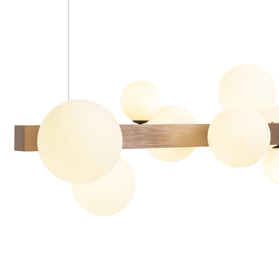KASSANDRA Pendelleuchte Opalglas/Gebürstes Bronze 230V G9 8x6W