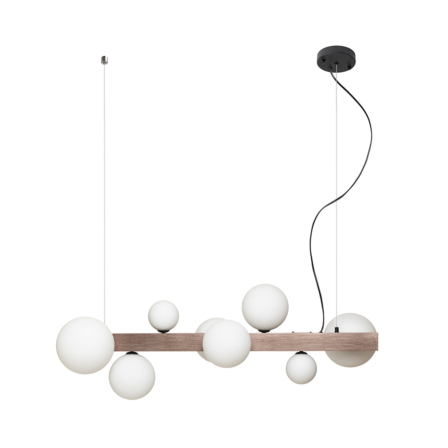 KASSANDRA Pendelleuchte Opalglas/Gebürstes Bronze 230V G9 8x6W